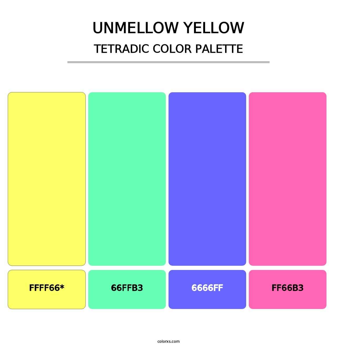 Unmellow Yellow - Tetradic Color Palette