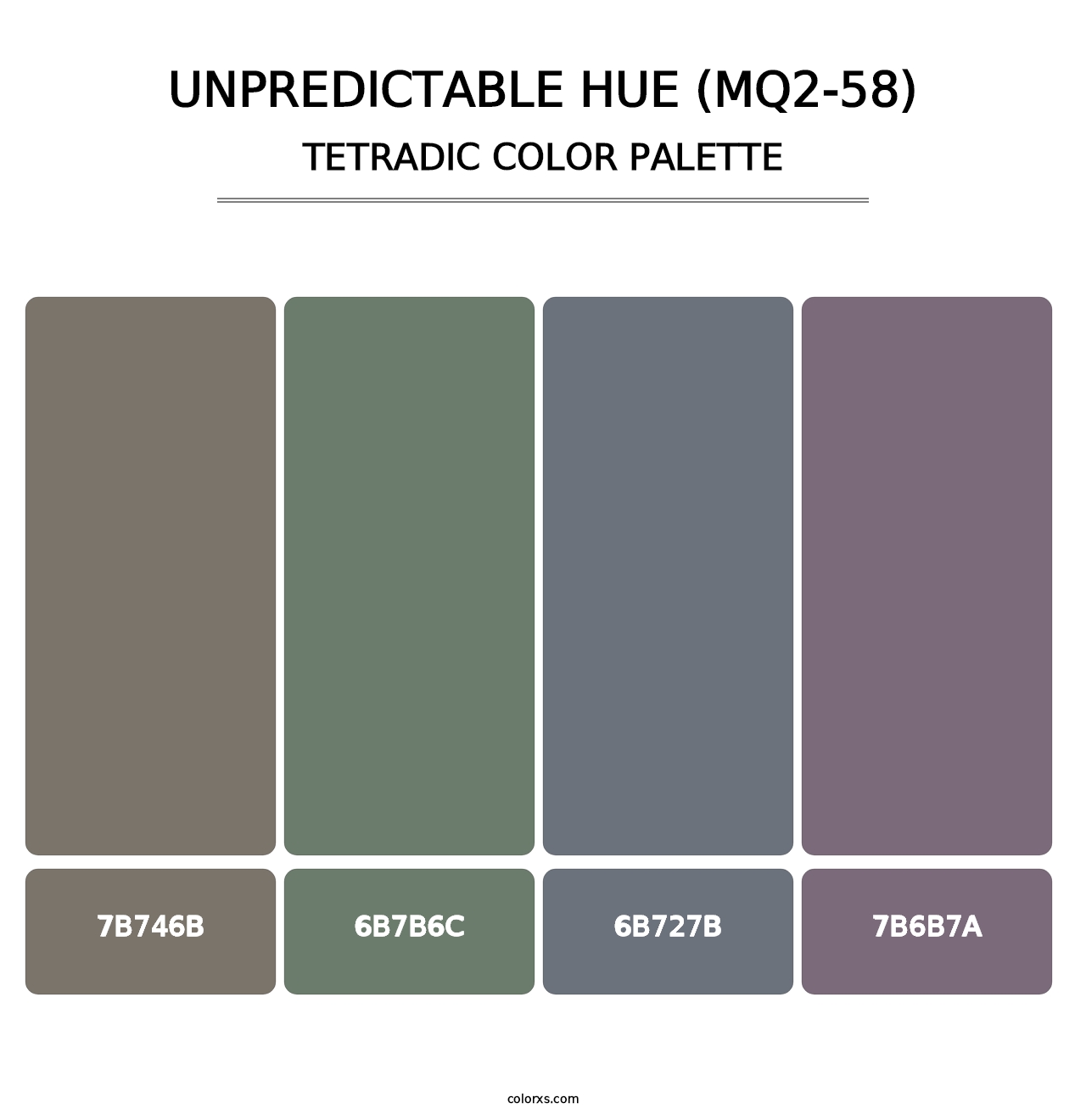 Unpredictable Hue (MQ2-58) - Tetradic Color Palette