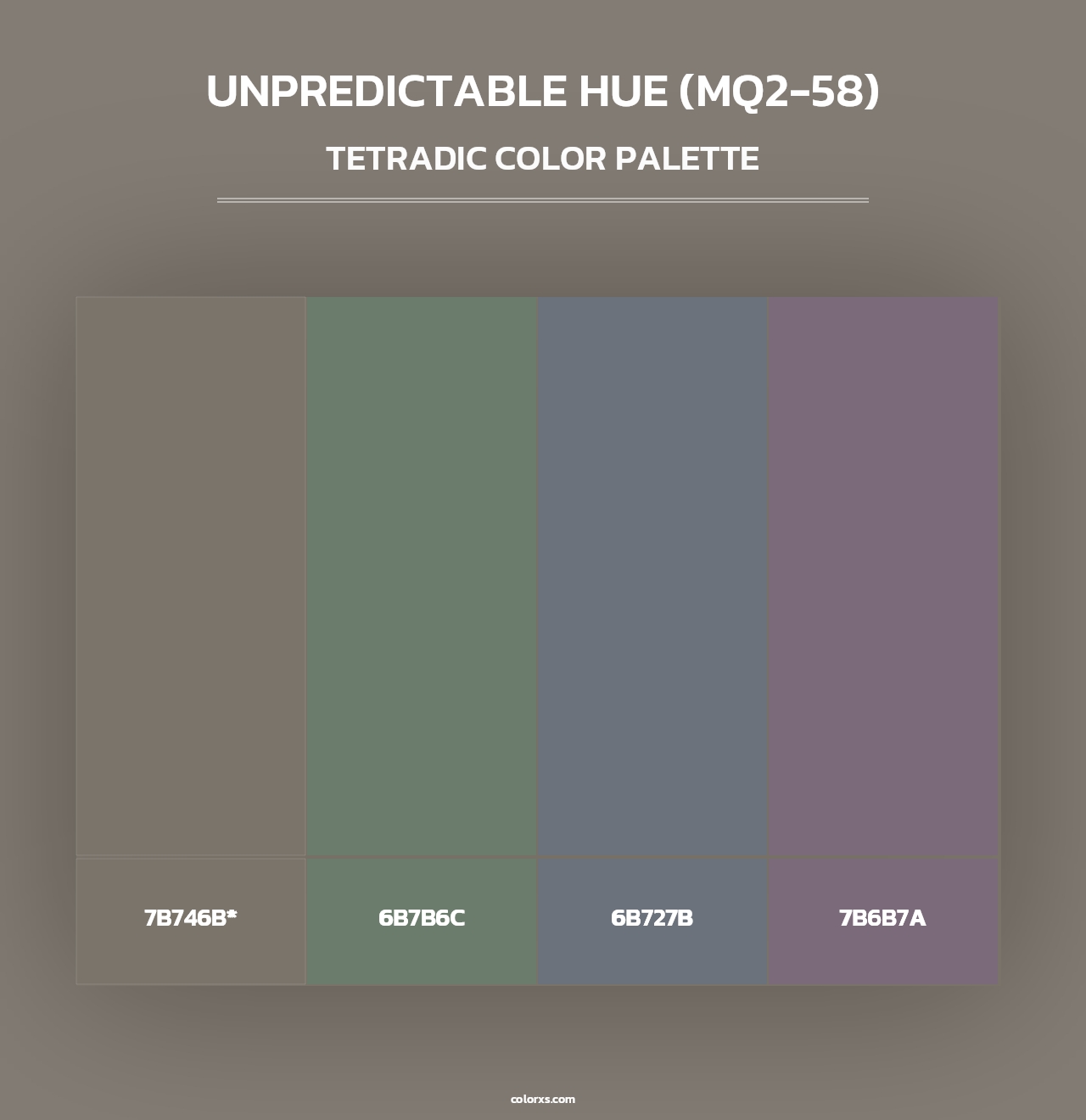Unpredictable Hue (MQ2-58) - Tetradic Color Palette