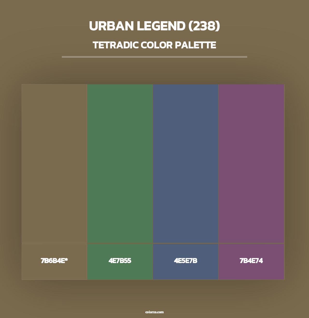 Urban Legend (238) - Tetradic Color Palette