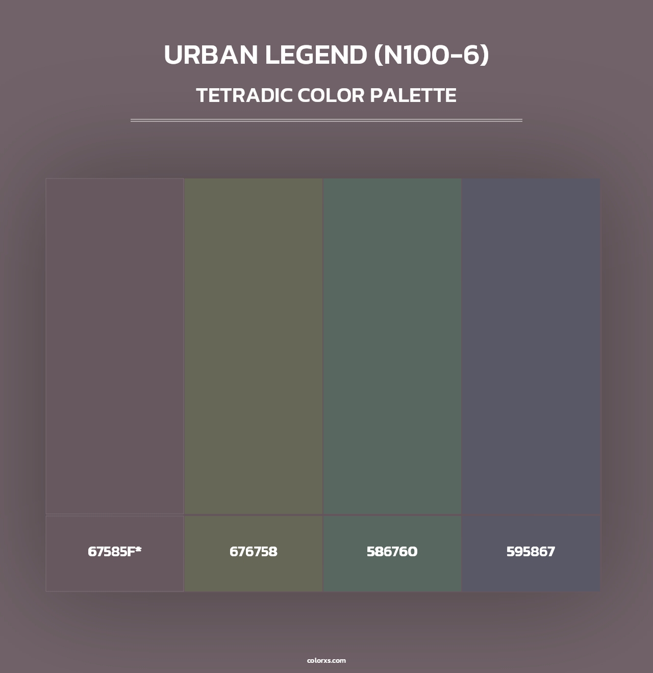 Urban Legend (N100-6) - Tetradic Color Palette