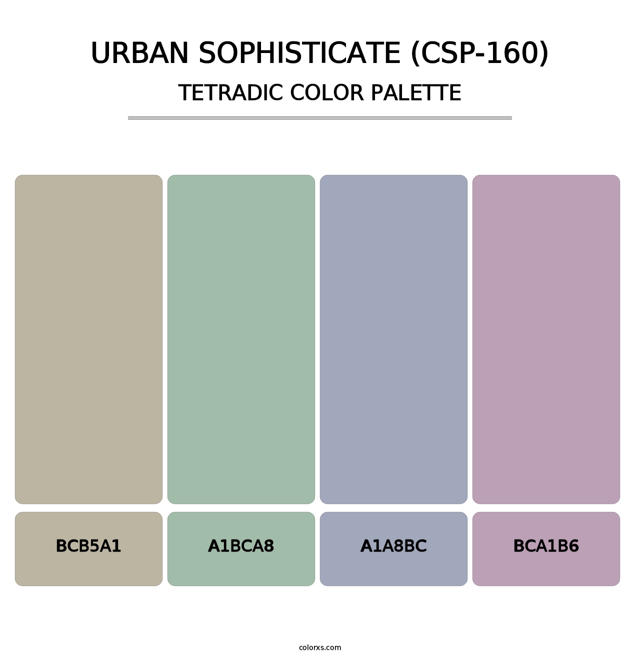 Urban Sophisticate (CSP-160) - Tetradic Color Palette