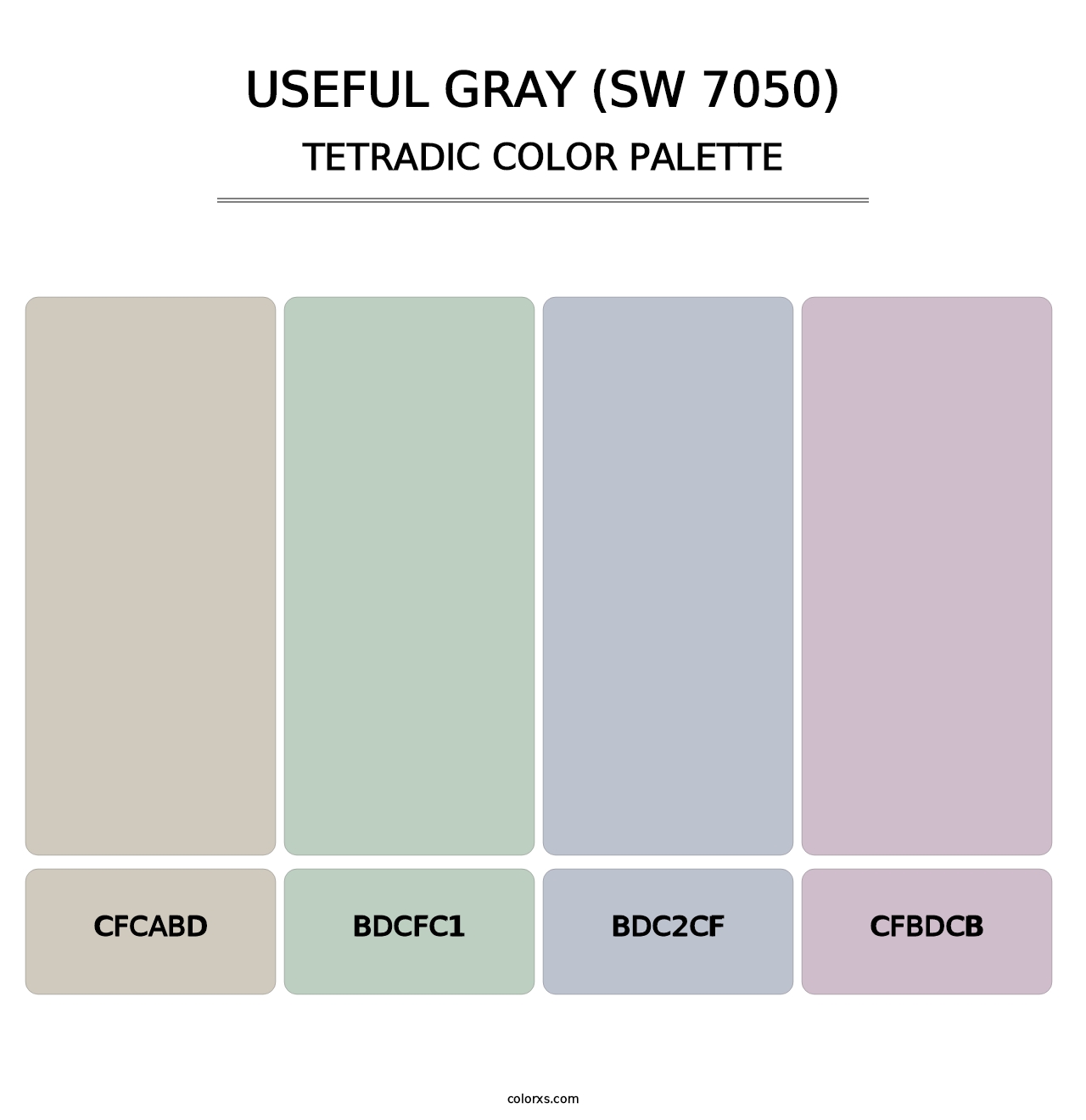 Useful Gray (SW 7050) - Tetradic Color Palette