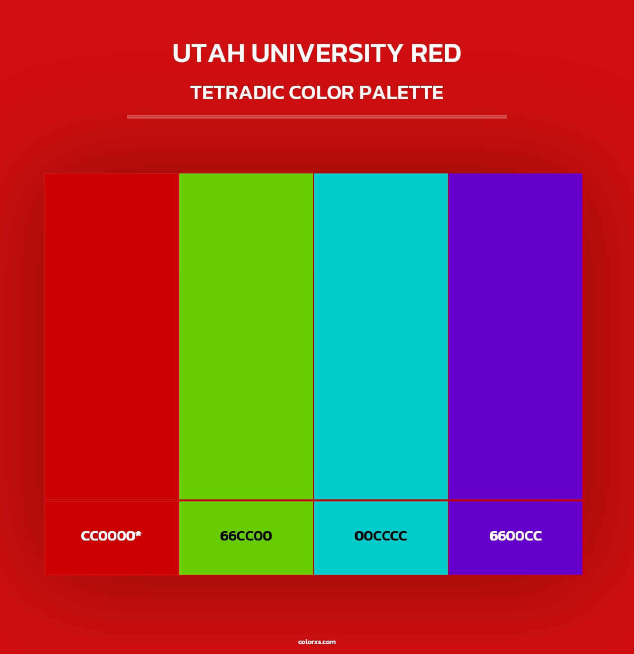 Utah University Red - Tetradic Color Palette