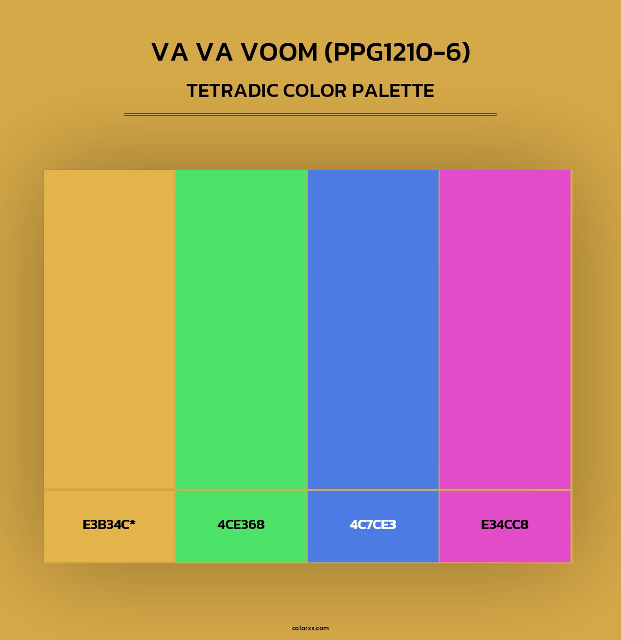 Va Va Voom (PPG1210-6) - Tetradic Color Palette