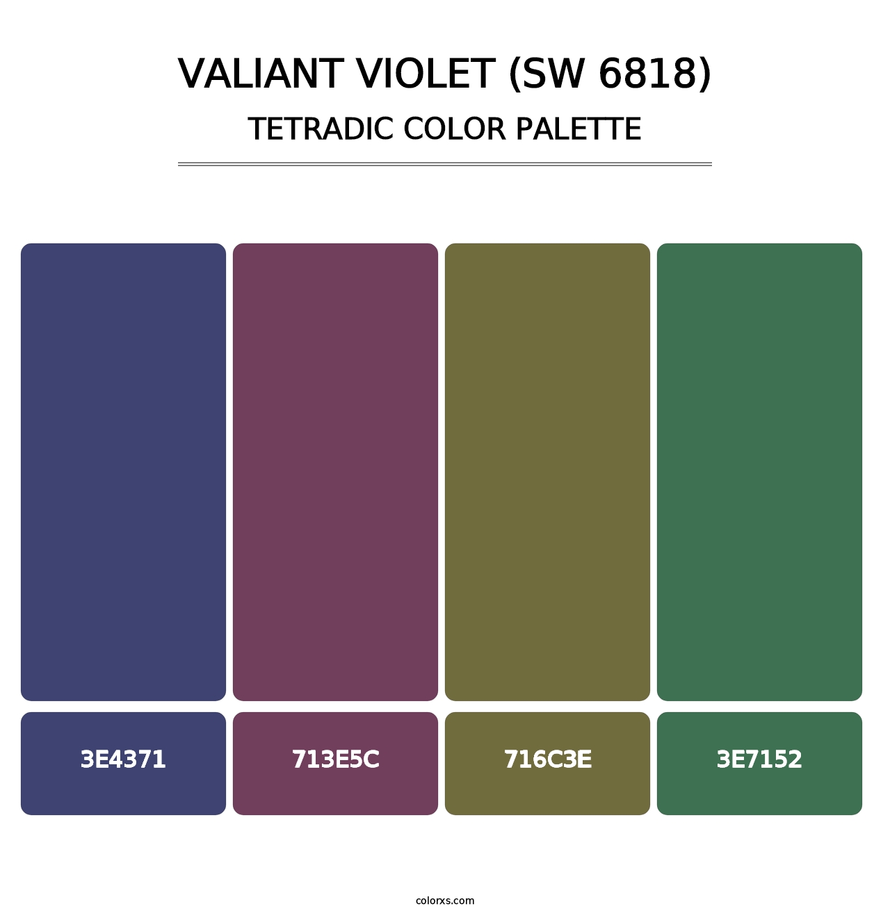 Valiant Violet (SW 6818) - Tetradic Color Palette