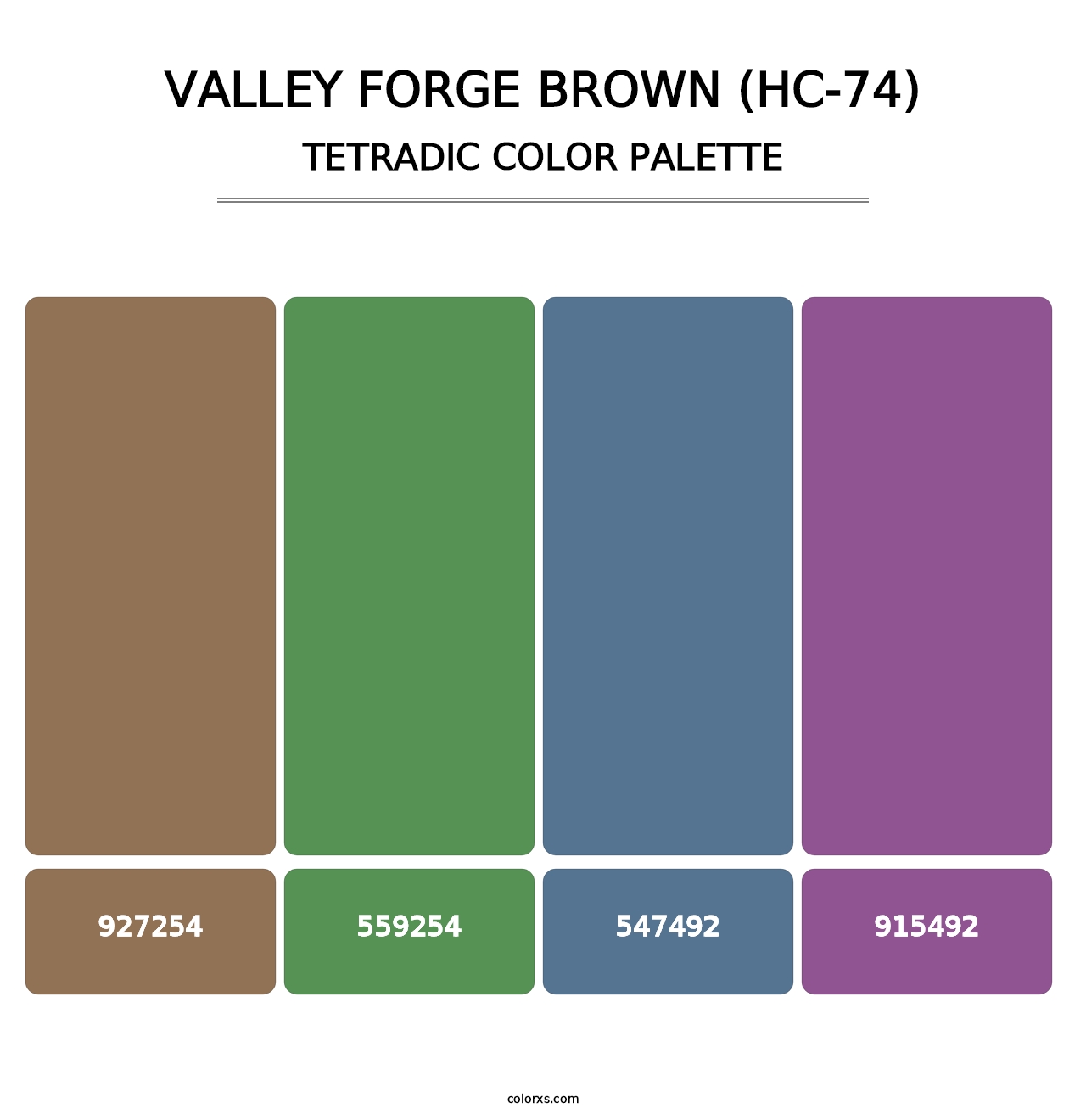 Valley Forge Brown (HC-74) - Tetradic Color Palette