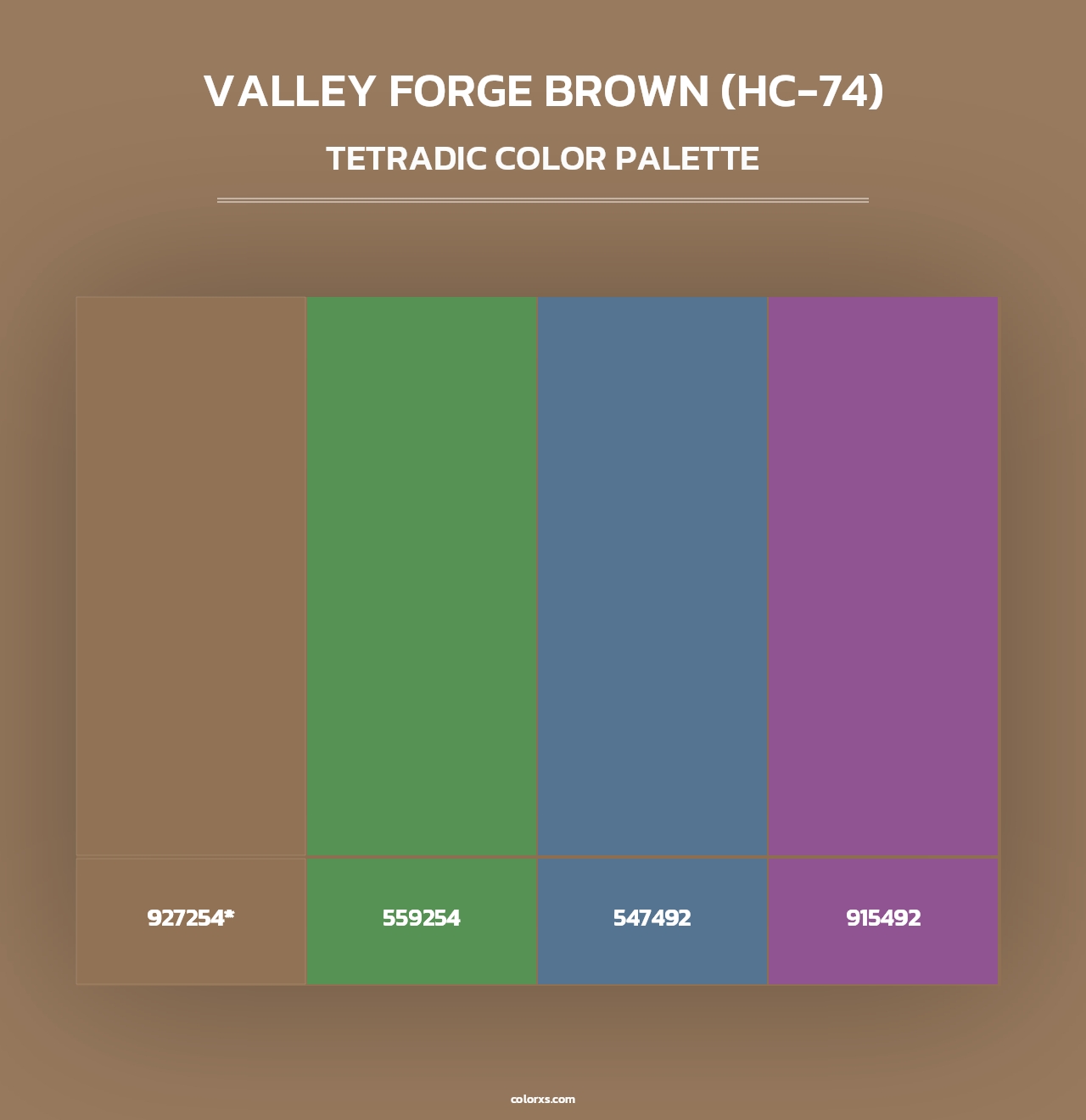 Valley Forge Brown (HC-74) - Tetradic Color Palette