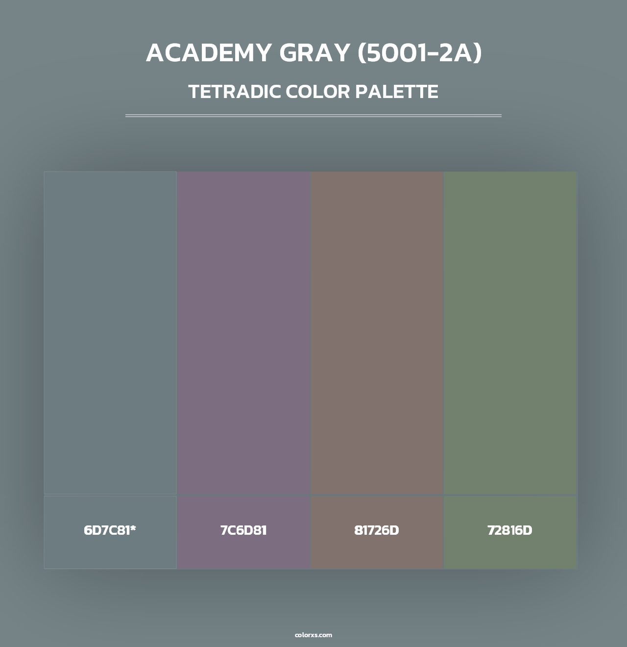Academy Gray (5001-2A) - Tetradic Color Palette
