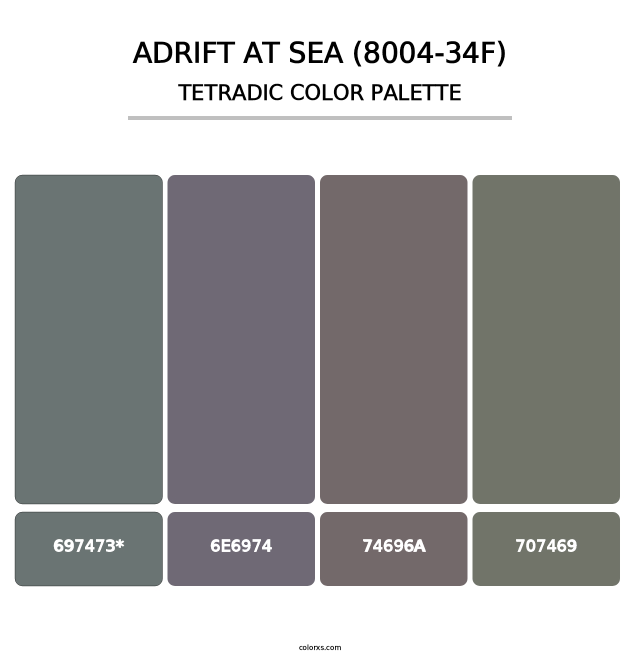 Adrift at Sea (8004-34F) - Tetradic Color Palette