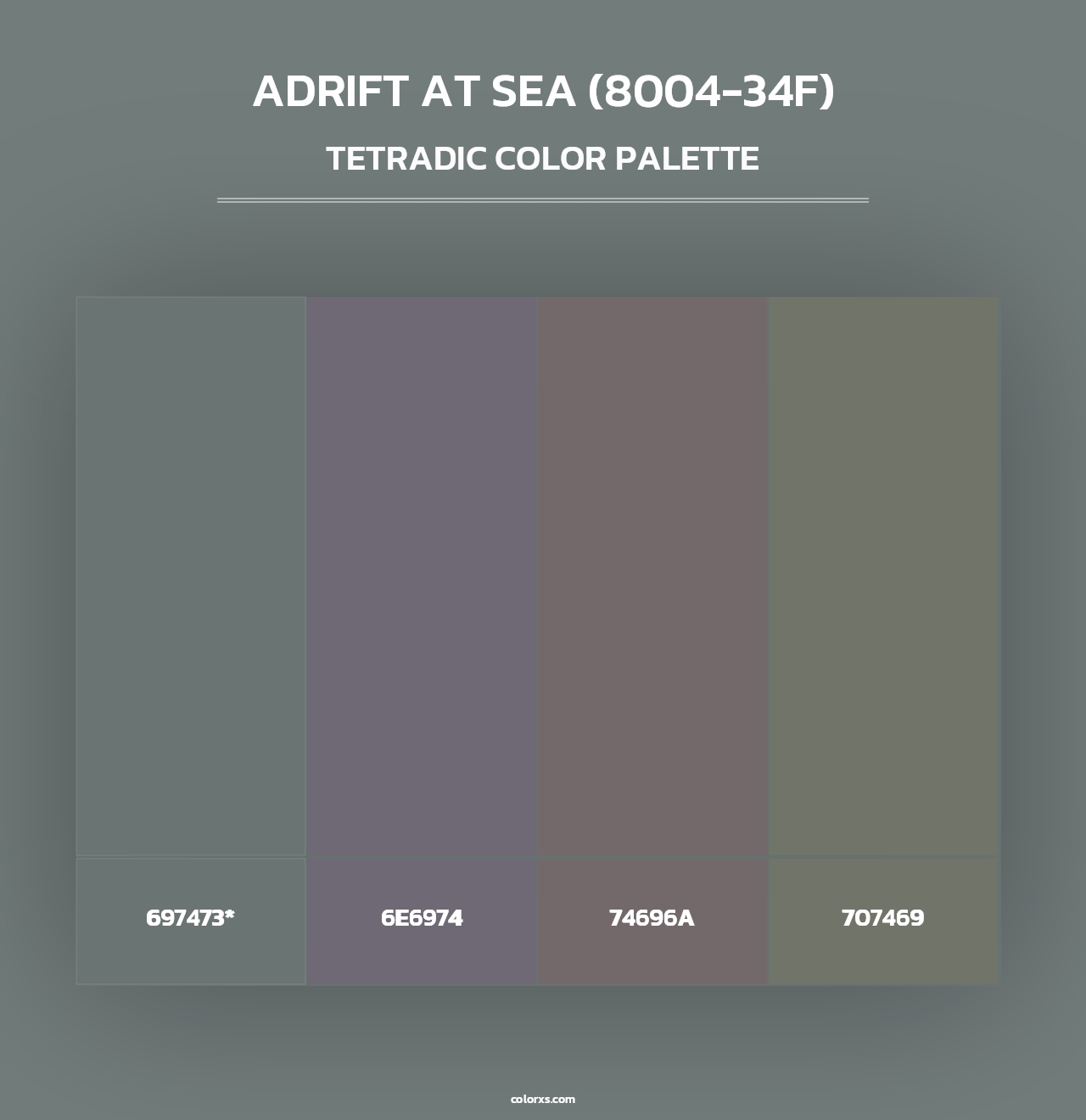 Adrift at Sea (8004-34F) - Tetradic Color Palette