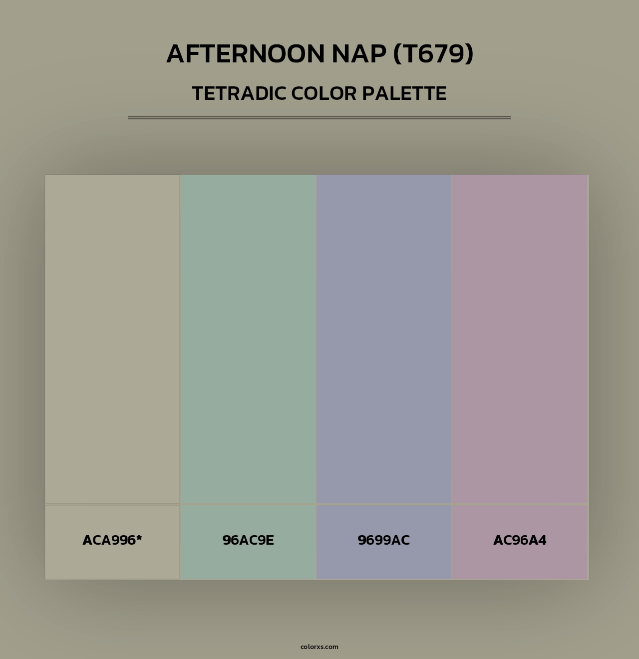 Afternoon Nap (T679) - Tetradic Color Palette