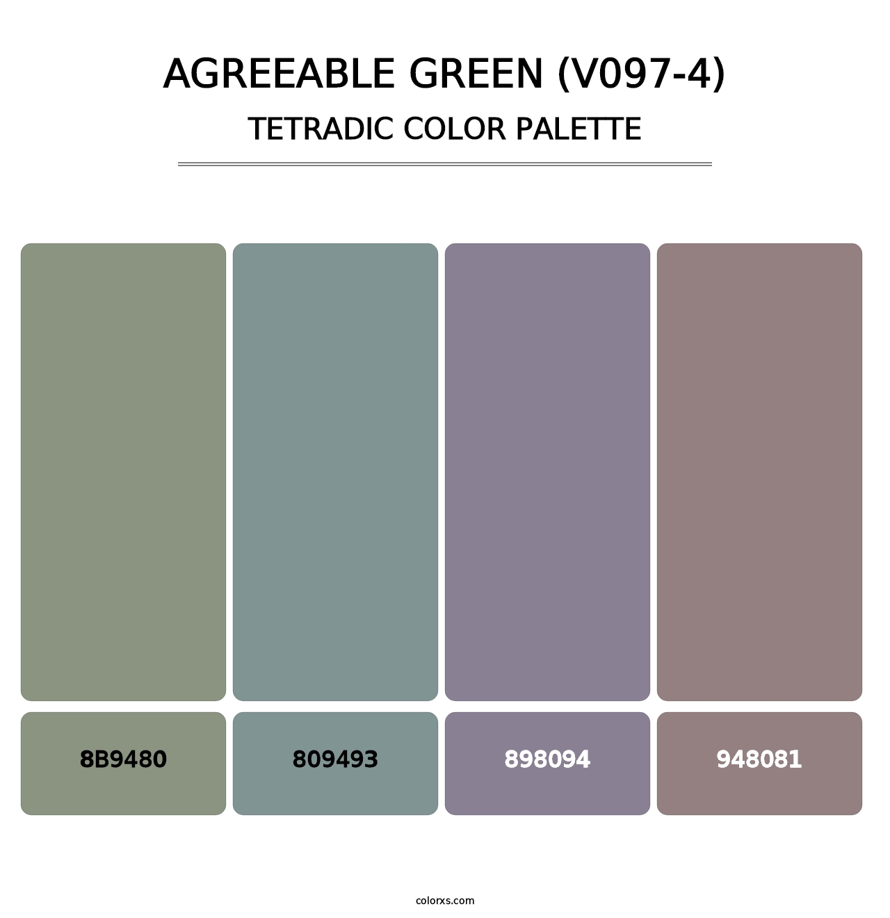 Agreeable Green (V097-4) - Tetradic Color Palette