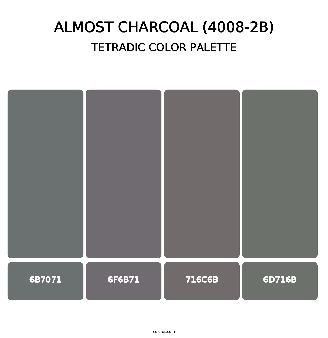 Almost Charcoal (4008-2B) - Tetradic Color Palette