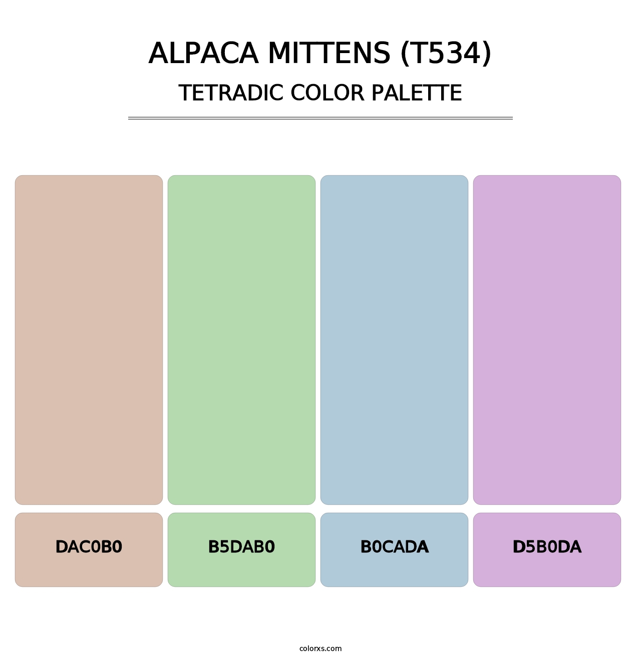 Alpaca Mittens (T534) - Tetradic Color Palette