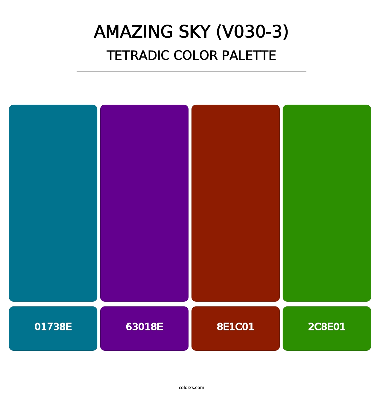 Amazing Sky (V030-3) - Tetradic Color Palette