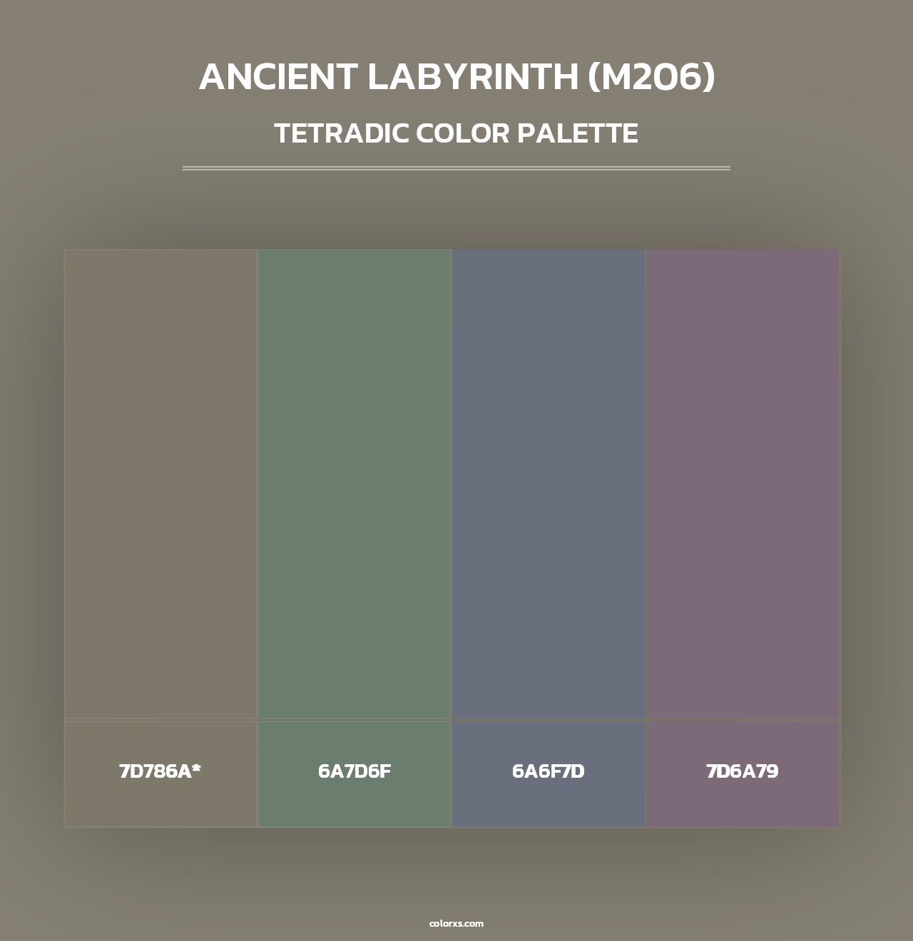 Ancient Labyrinth (M206) - Tetradic Color Palette