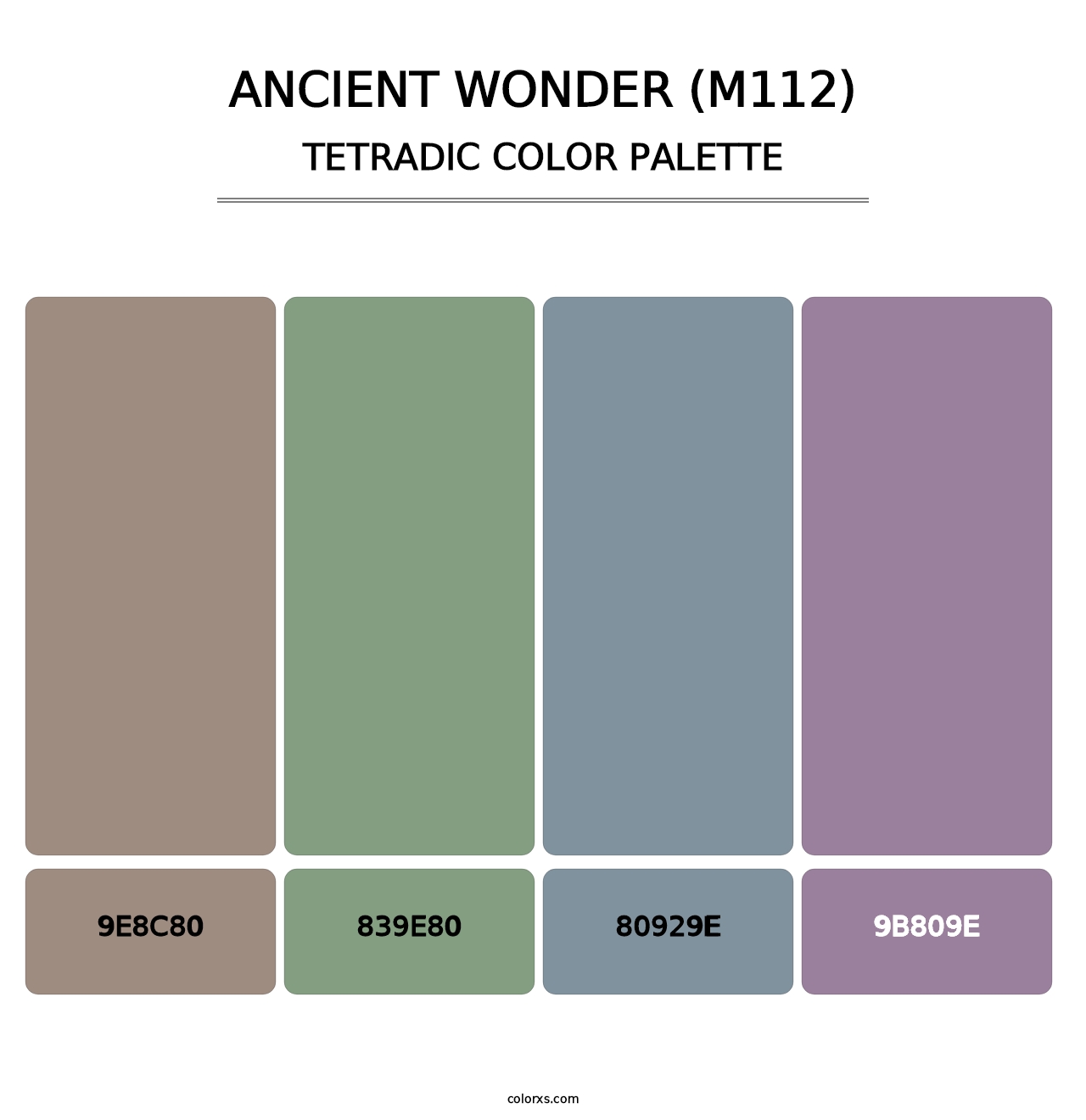 Ancient Wonder (M112) - Tetradic Color Palette