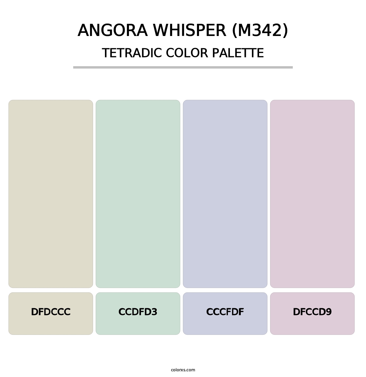 Angora Whisper (M342) - Tetradic Color Palette
