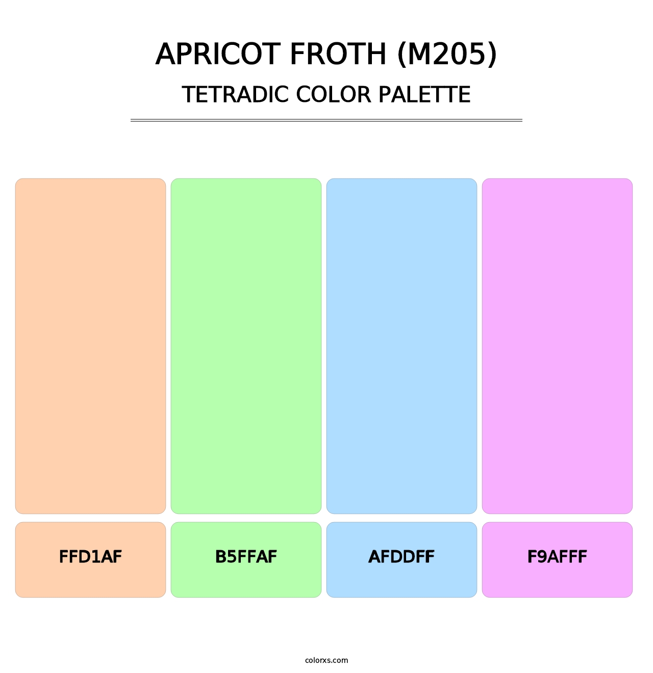 Apricot Froth (M205) - Tetradic Color Palette