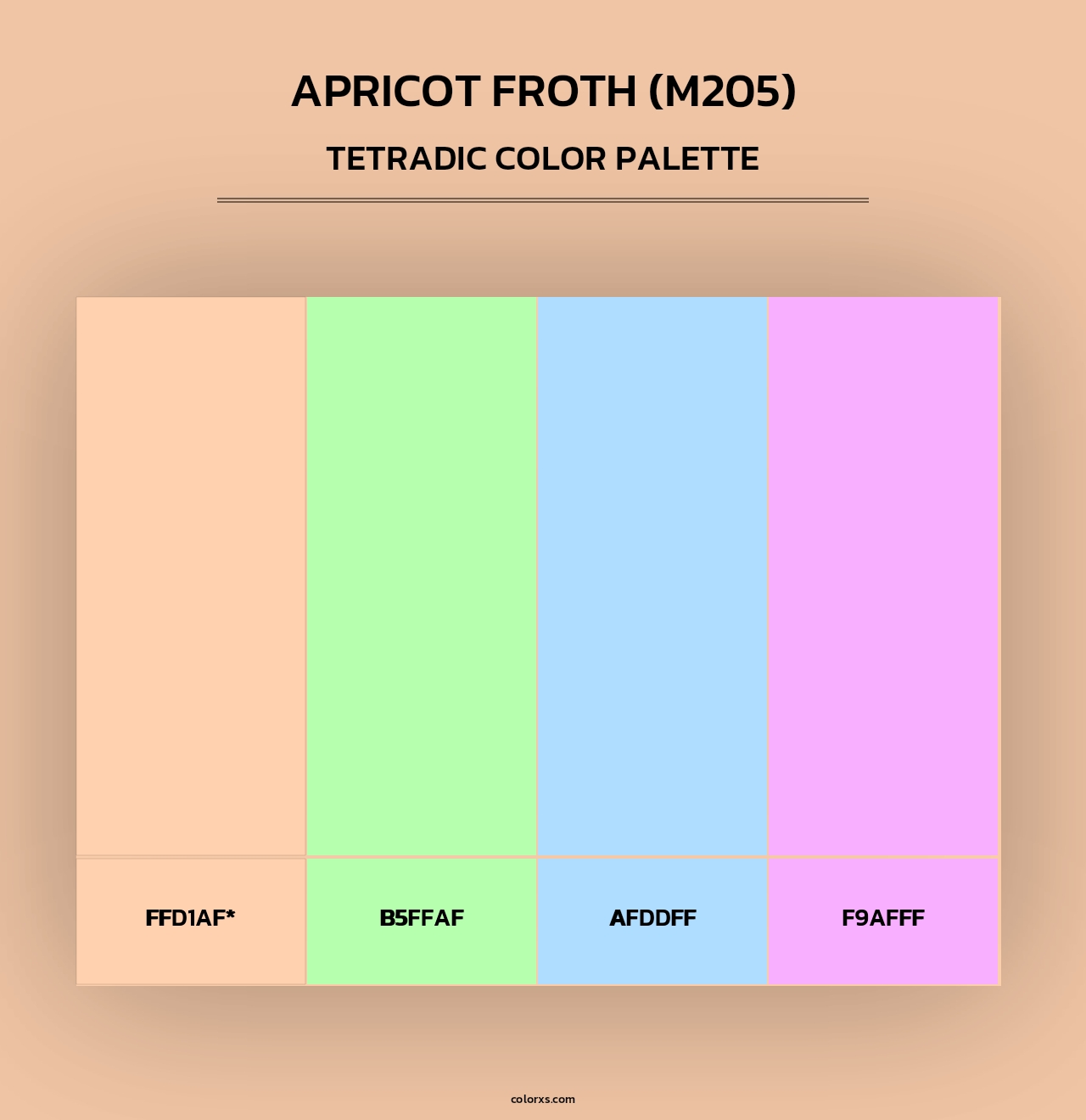Apricot Froth (M205) - Tetradic Color Palette