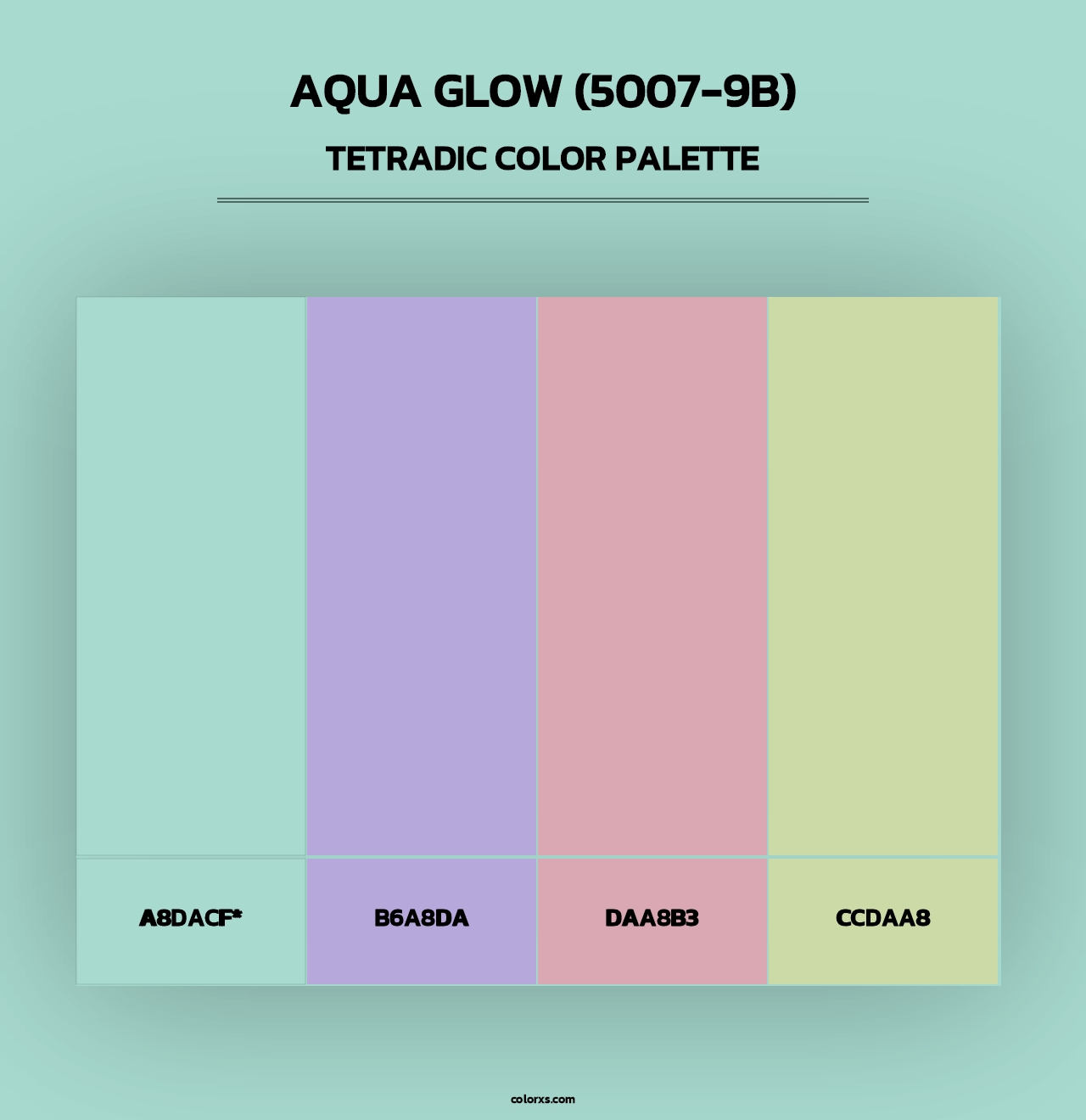 Aqua Glow (5007-9B) - Tetradic Color Palette