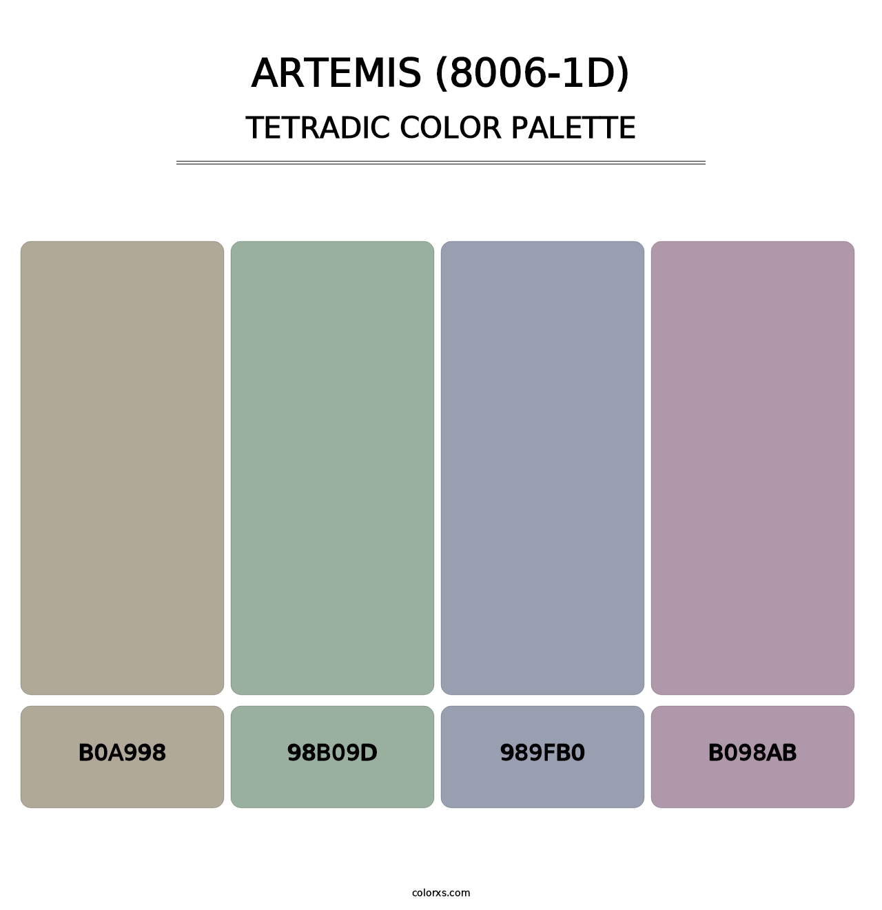 Artemis (8006-1D) - Tetradic Color Palette