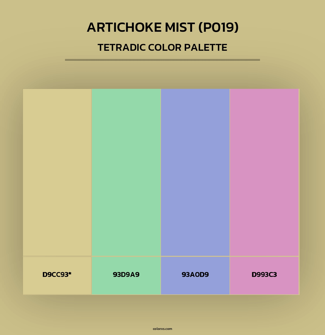 Artichoke Mist (P019) - Tetradic Color Palette