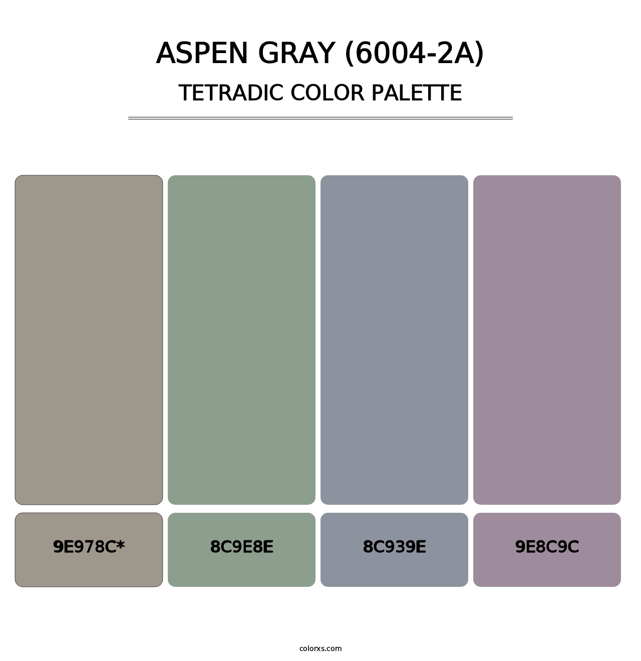 Aspen Gray (6004-2A) - Tetradic Color Palette