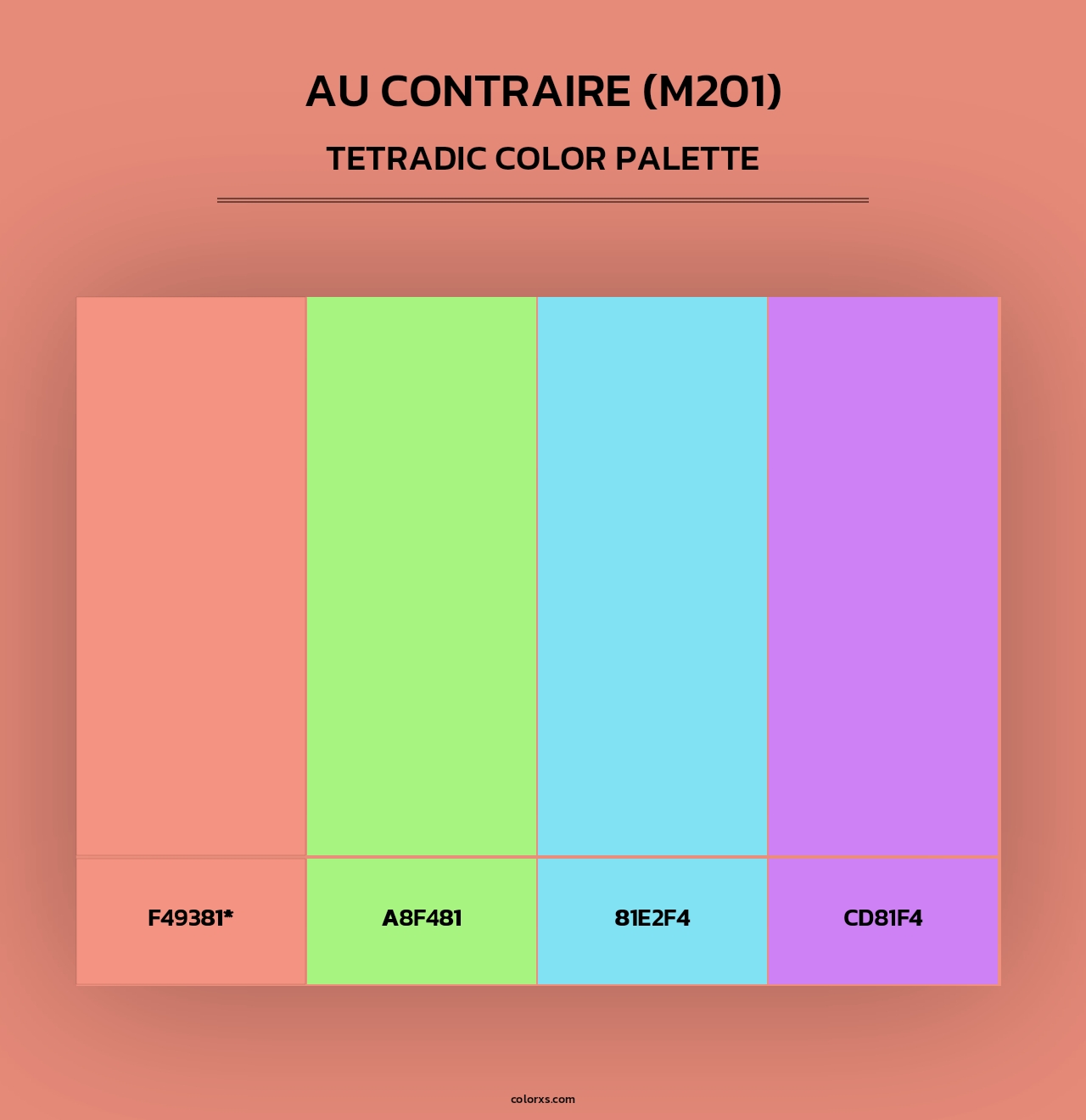 Au Contraire (M201) - Tetradic Color Palette