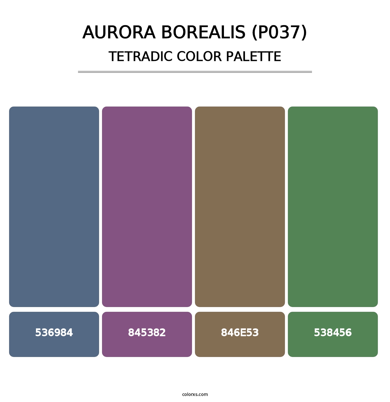 Aurora Borealis (P037) - Tetradic Color Palette