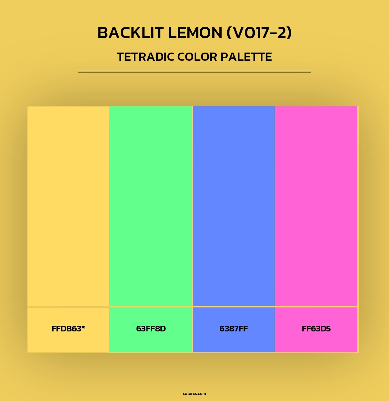 Backlit Lemon (V017-2) - Tetradic Color Palette