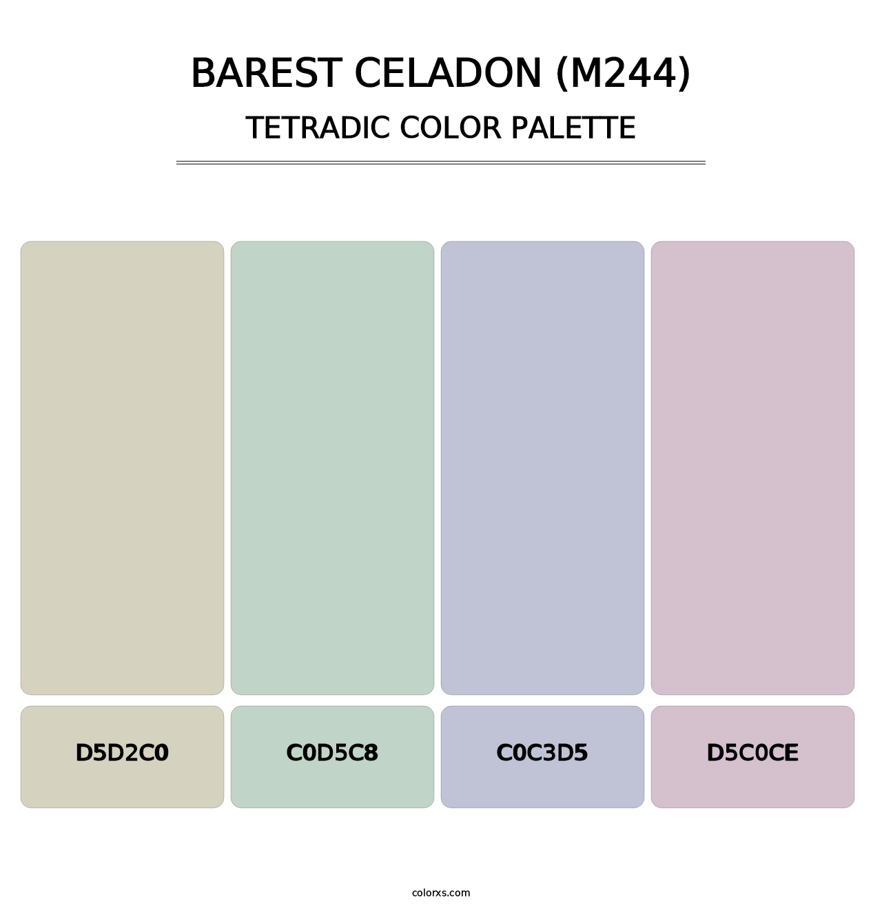 Barest Celadon (M244) - Tetradic Color Palette
