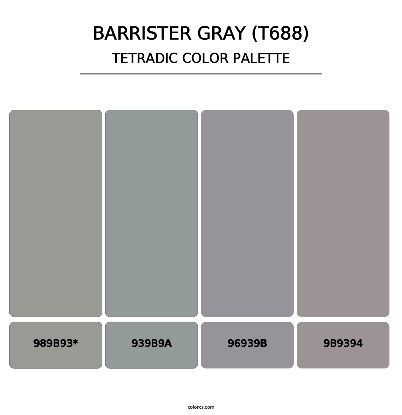 Barrister Gray (T688) - Tetradic Color Palette