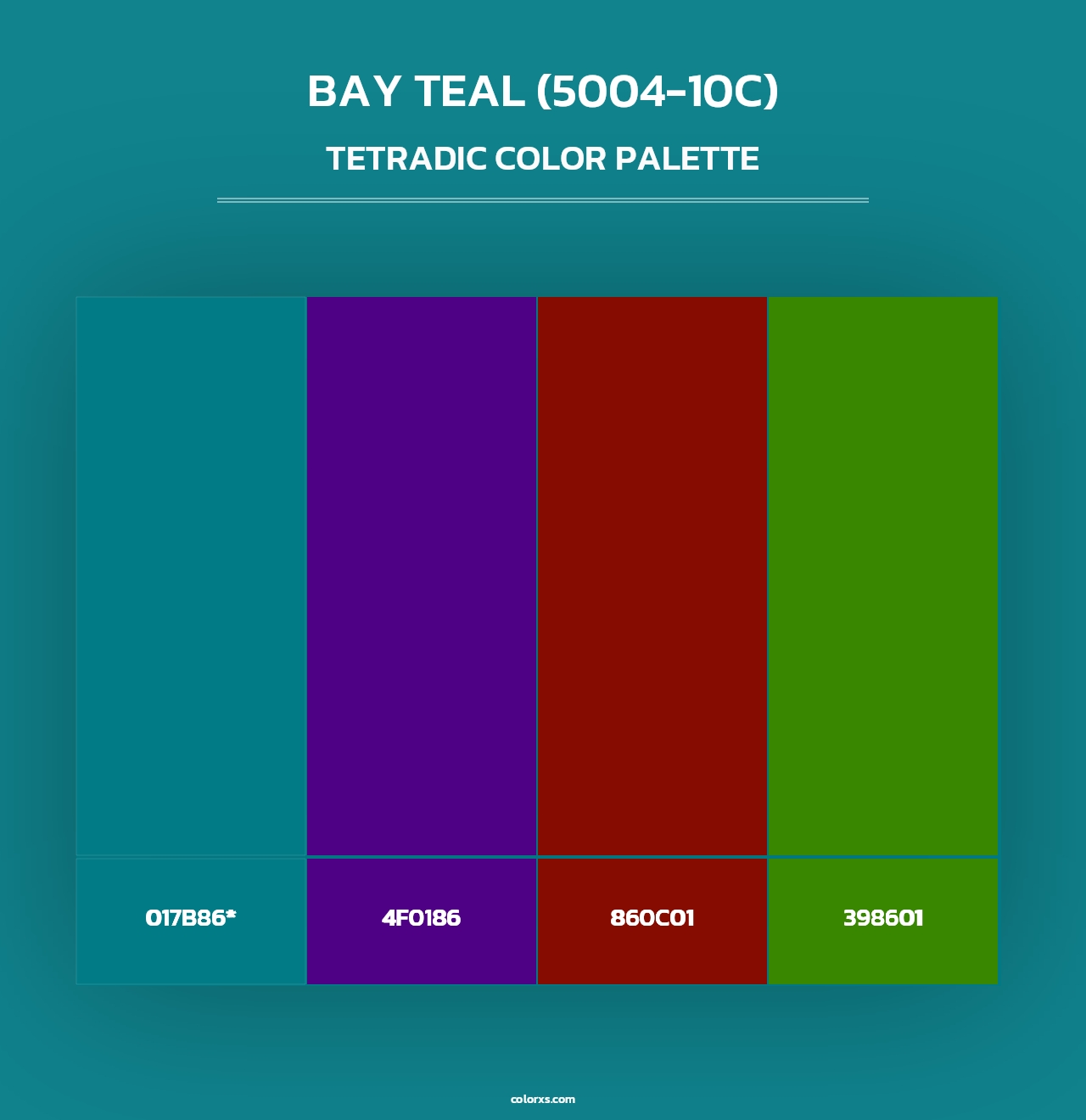 Bay Teal (5004-10C) - Tetradic Color Palette