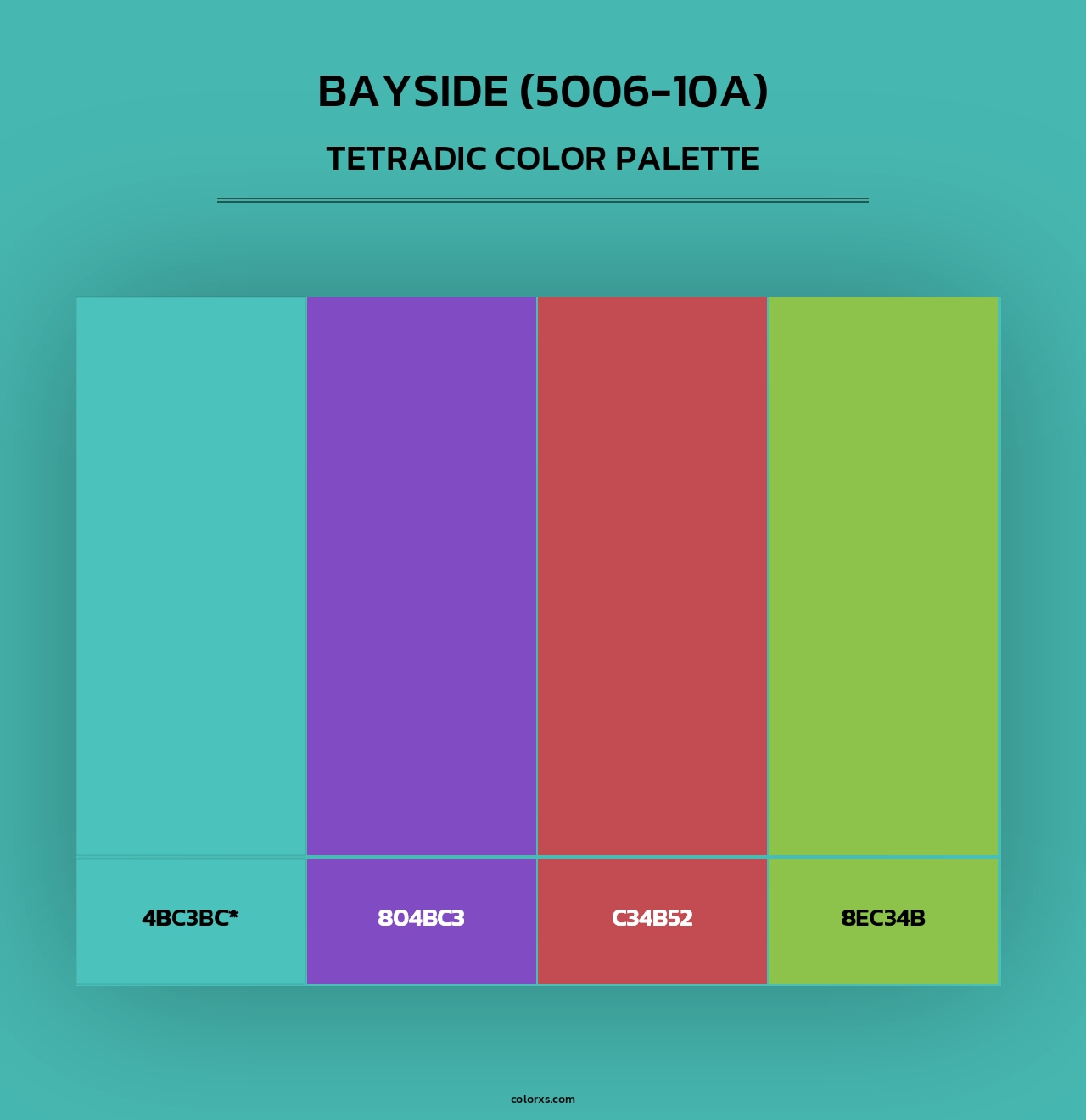 Bayside (5006-10A) - Tetradic Color Palette