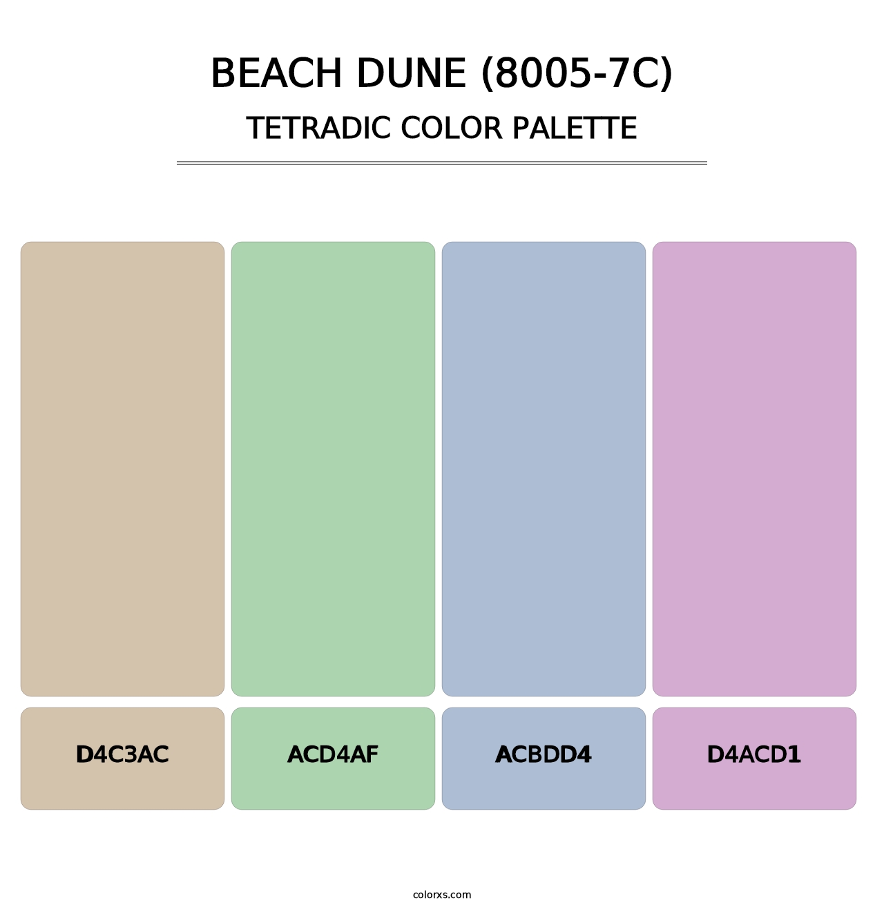 Beach Dune (8005-7C) - Tetradic Color Palette