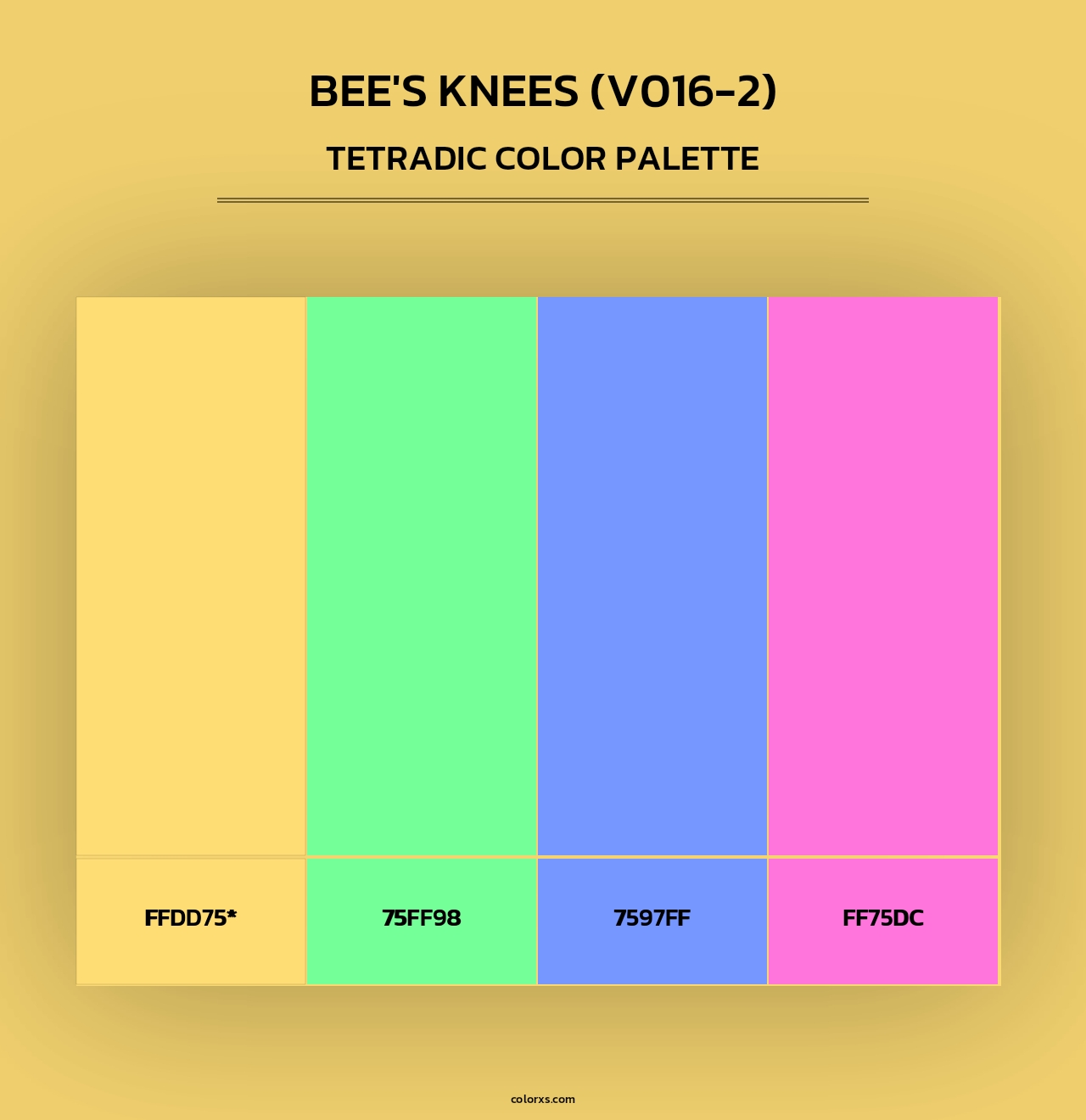 Bee's Knees (V016-2) - Tetradic Color Palette