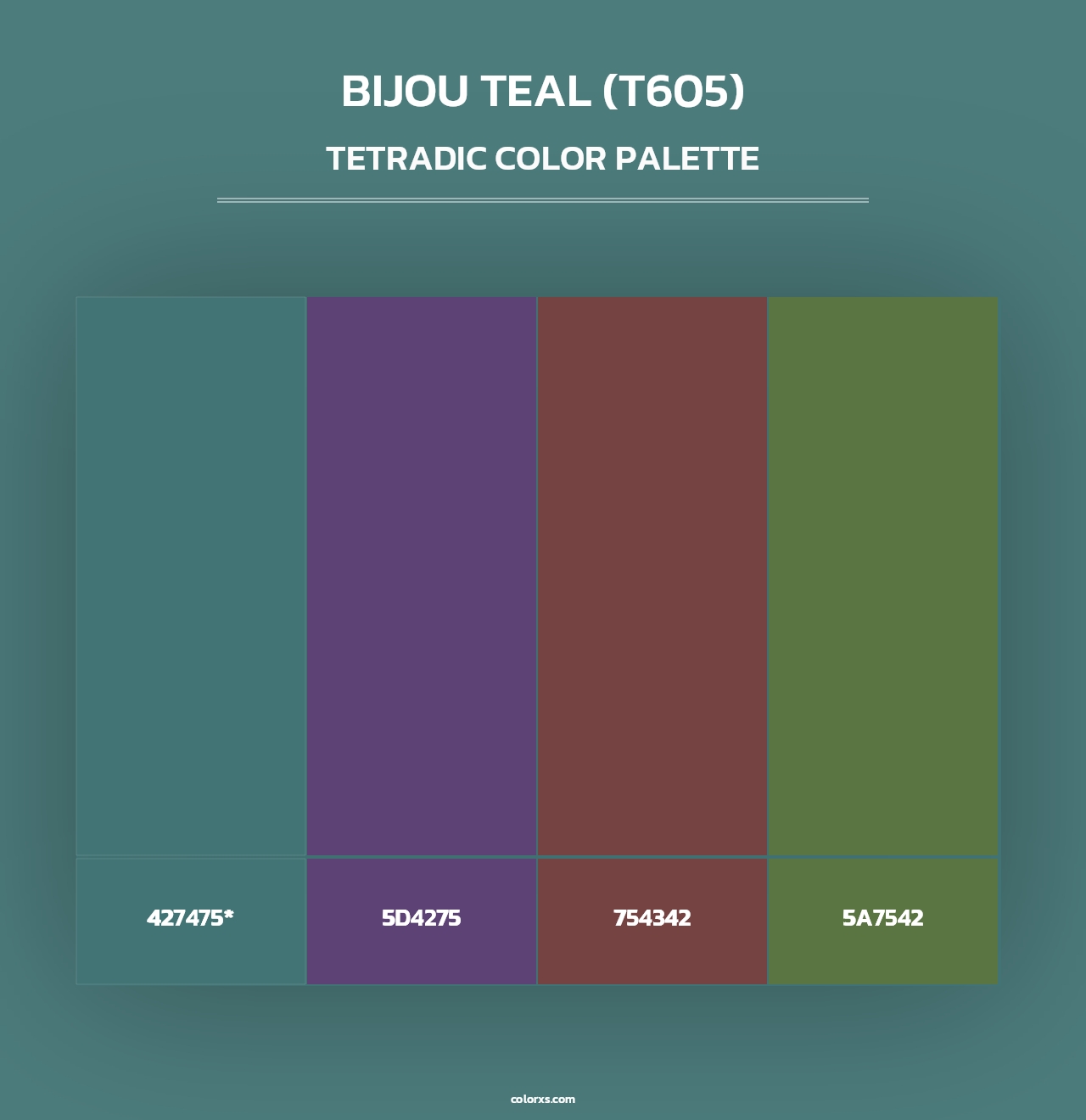 Bijou Teal (T605) - Tetradic Color Palette