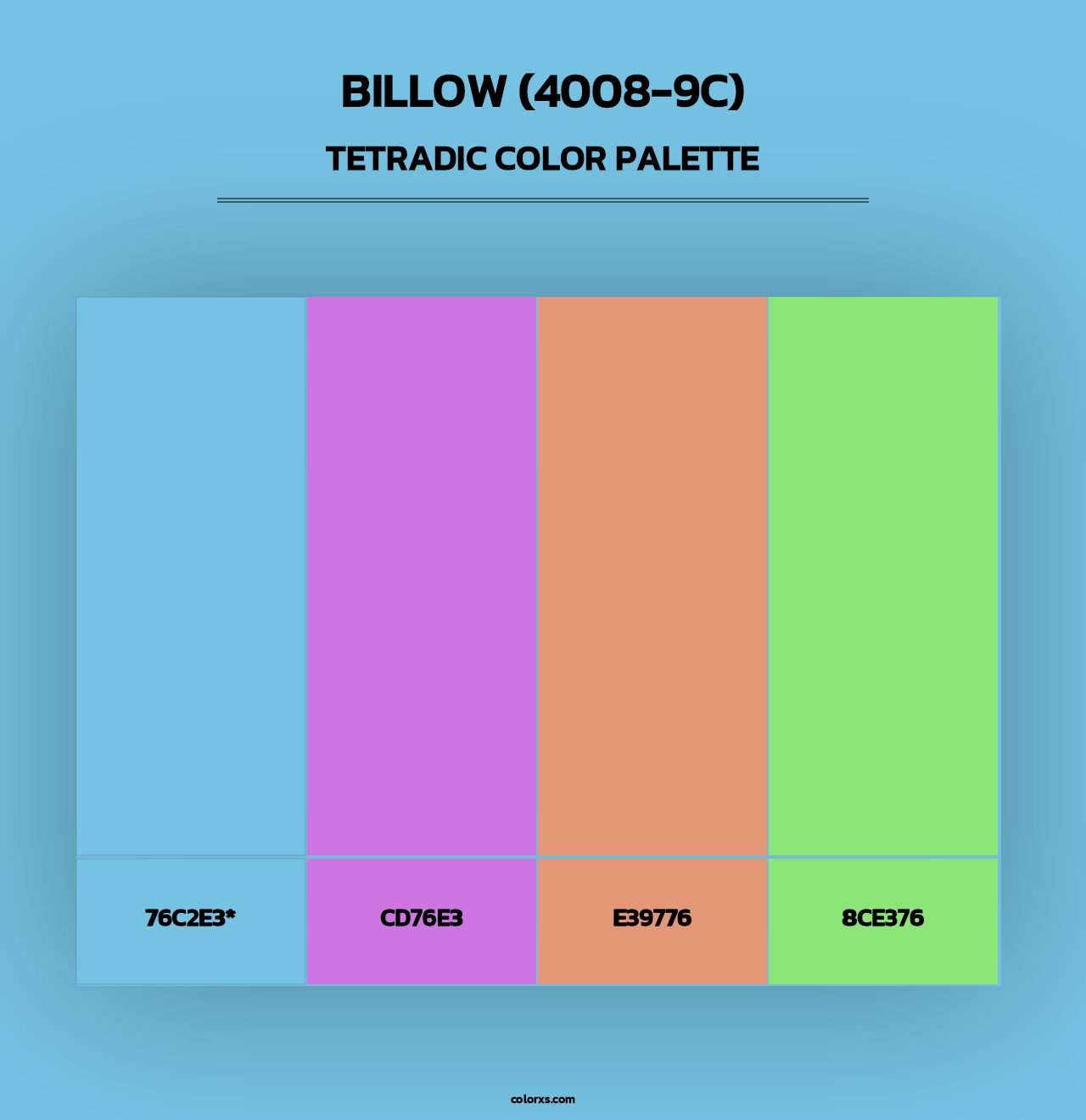 Billow (4008-9C) - Tetradic Color Palette