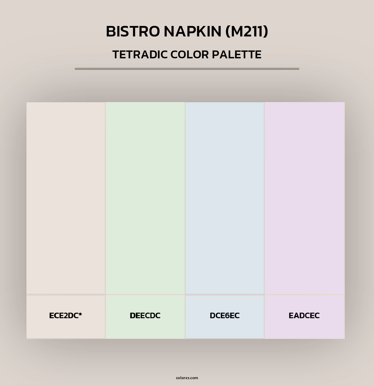 Bistro Napkin (M211) - Tetradic Color Palette
