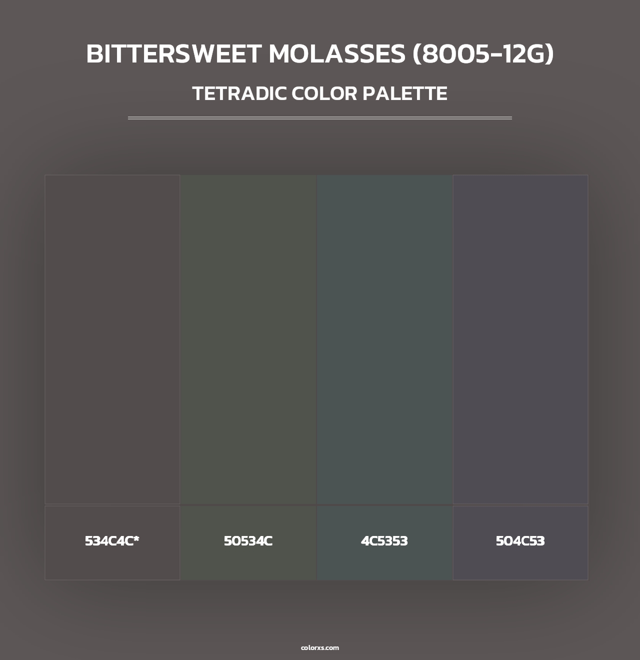 Bittersweet Molasses (8005-12G) - Tetradic Color Palette