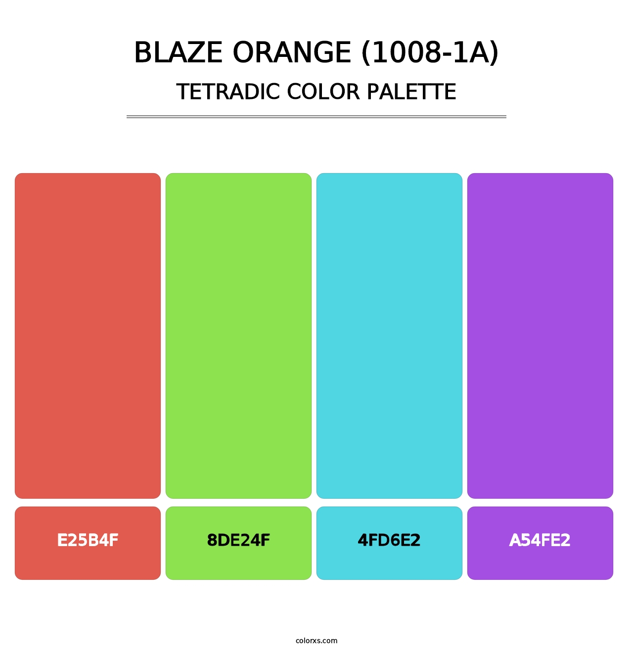 Blaze Orange (1008-1A) - Tetradic Color Palette