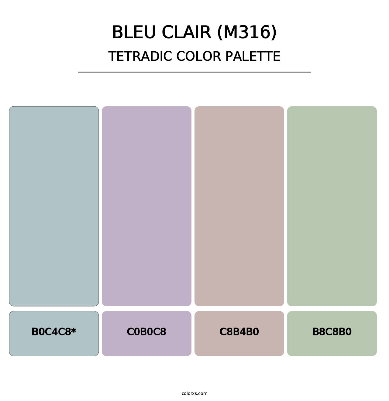 Bleu Clair (M316) - Tetradic Color Palette