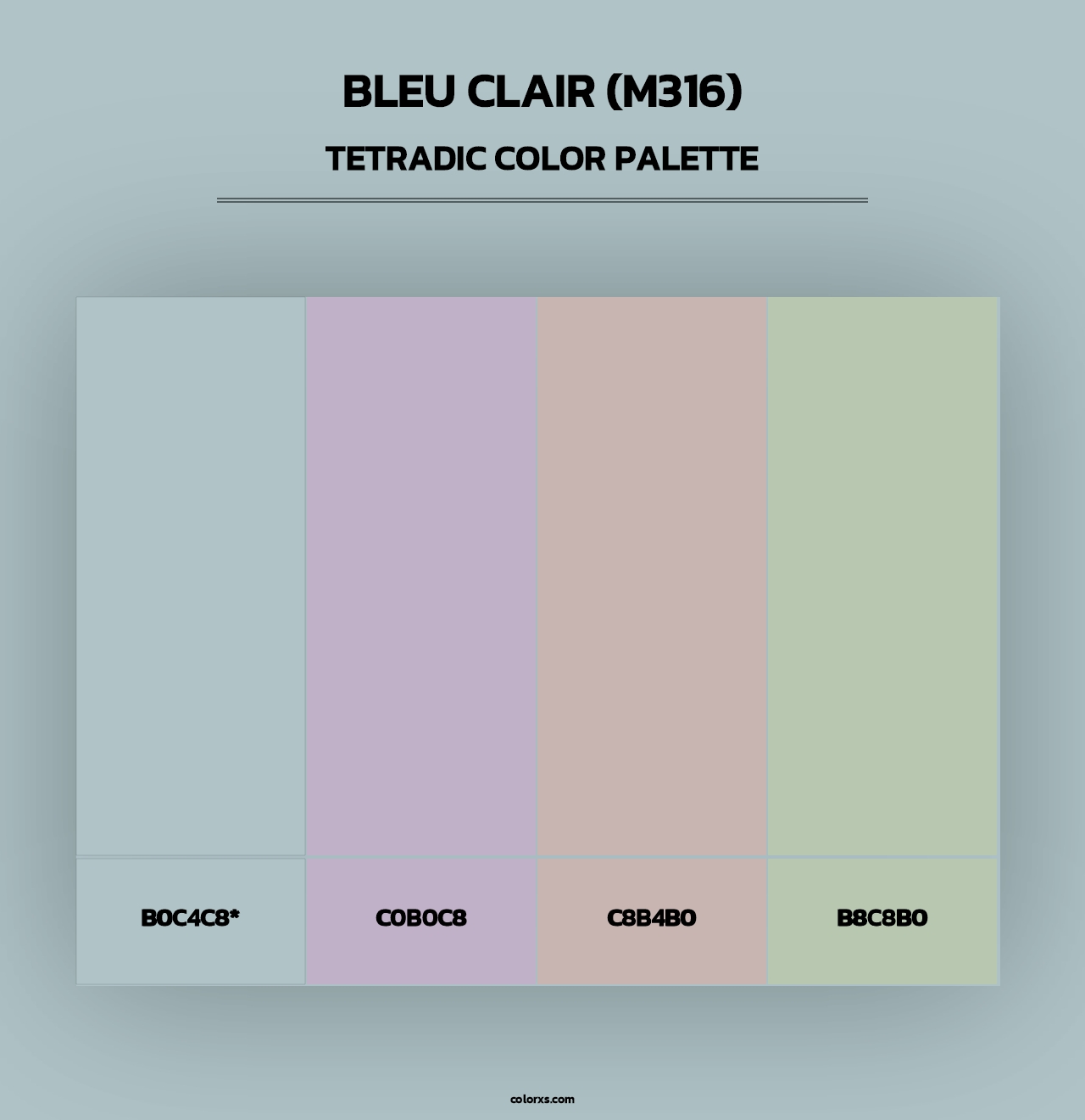 Bleu Clair (M316) - Tetradic Color Palette