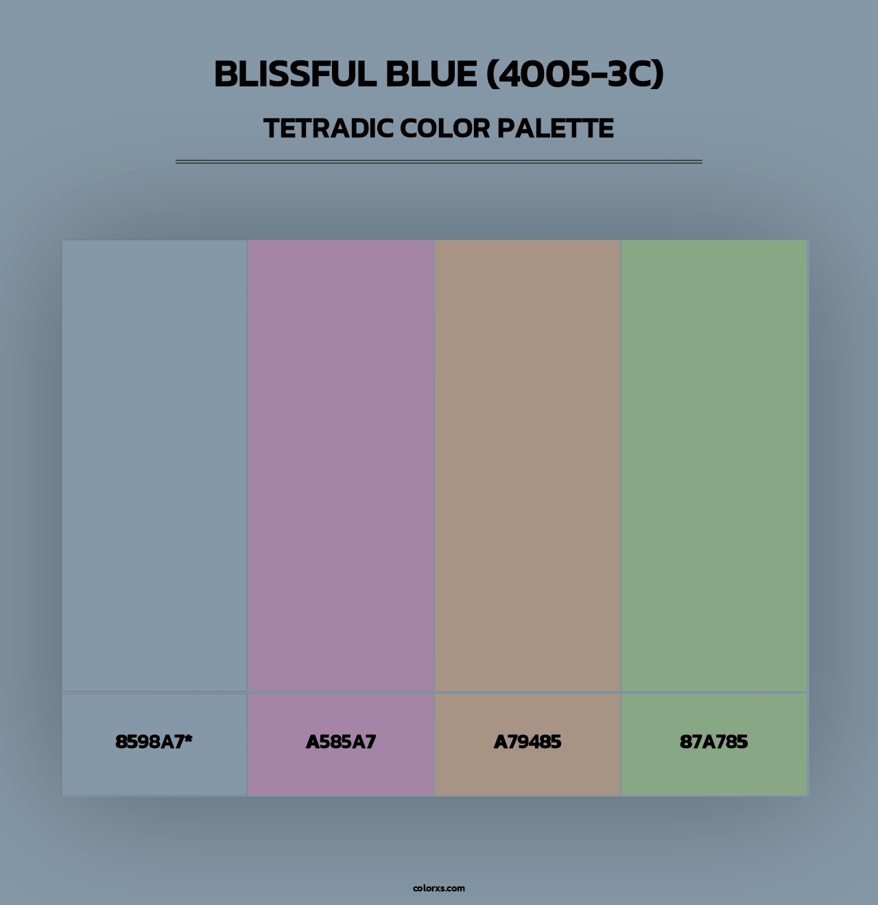 Blissful Blue (4005-3C) - Tetradic Color Palette