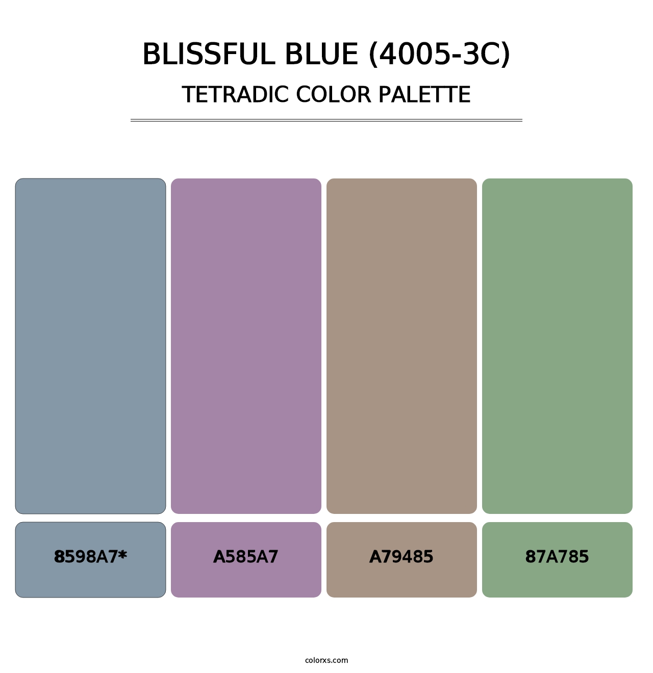 Blissful Blue (4005-3C) - Tetradic Color Palette
