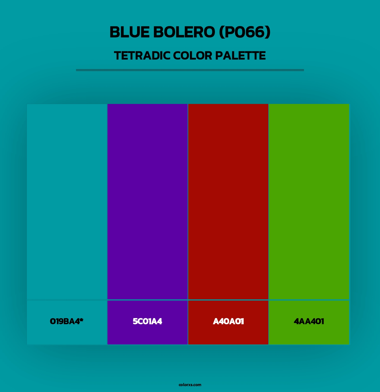 Blue Bolero (P066) - Tetradic Color Palette