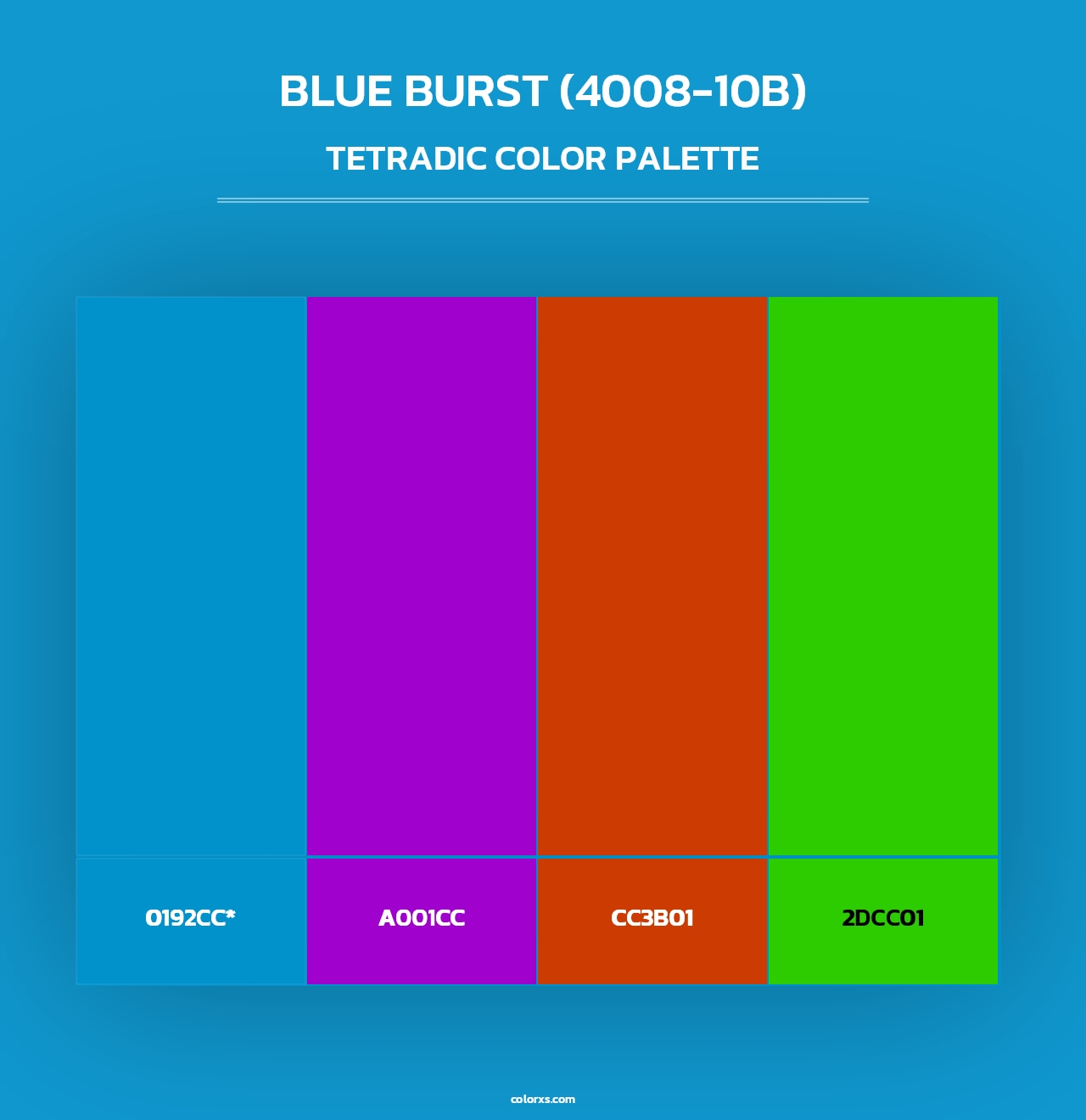 Blue Burst (4008-10B) - Tetradic Color Palette