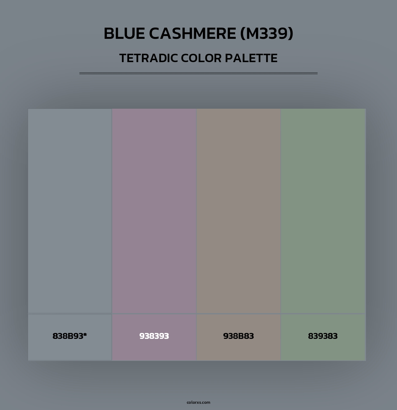 Blue Cashmere (M339) - Tetradic Color Palette